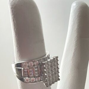 New Elegant Italy Silver 925 Women's Ring with sparkle zirconia